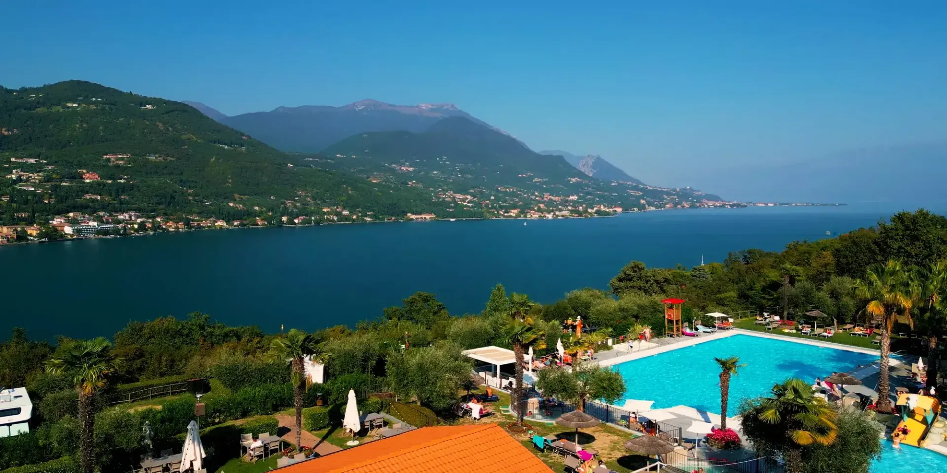 Pools overlooking Lake Garda